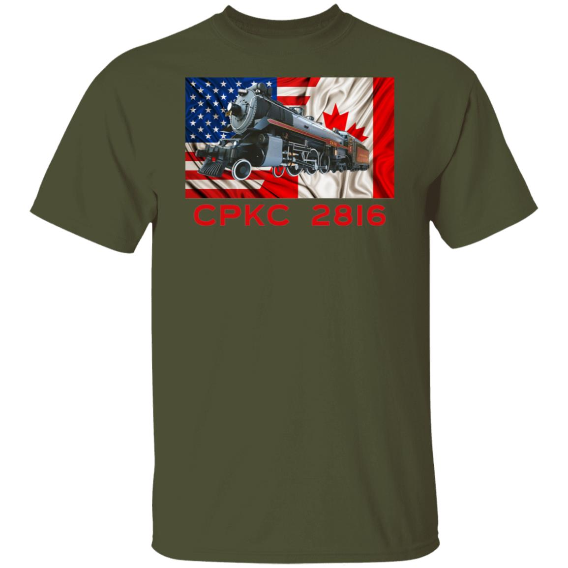 CPKC 2816 USA/Canada Flag Heavyweight Classic  T-Shirt