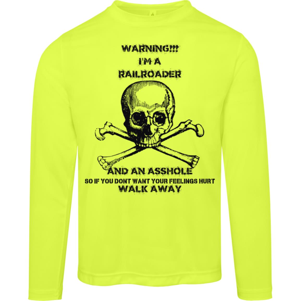 Warning I'm a Railroader Mens Zone Long Sleeve Tee