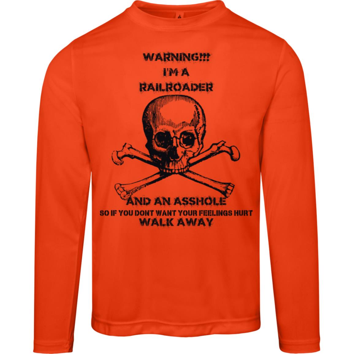 Warning I'm a Railroader Mens Zone Long Sleeve Tee