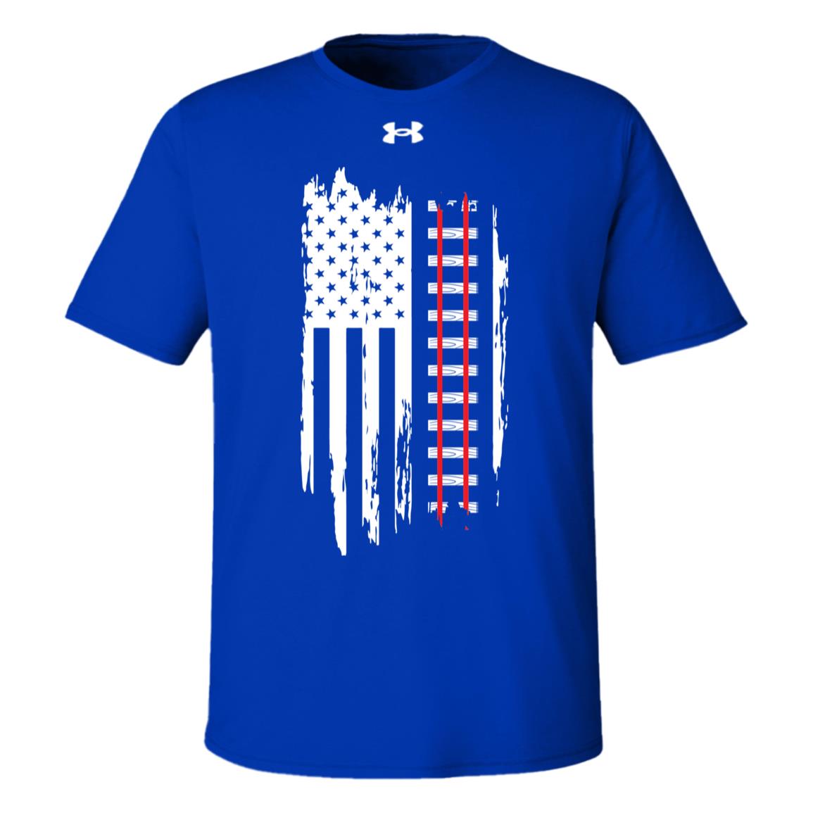 Train Tracks American Flag Under Armour Team Tech Tee