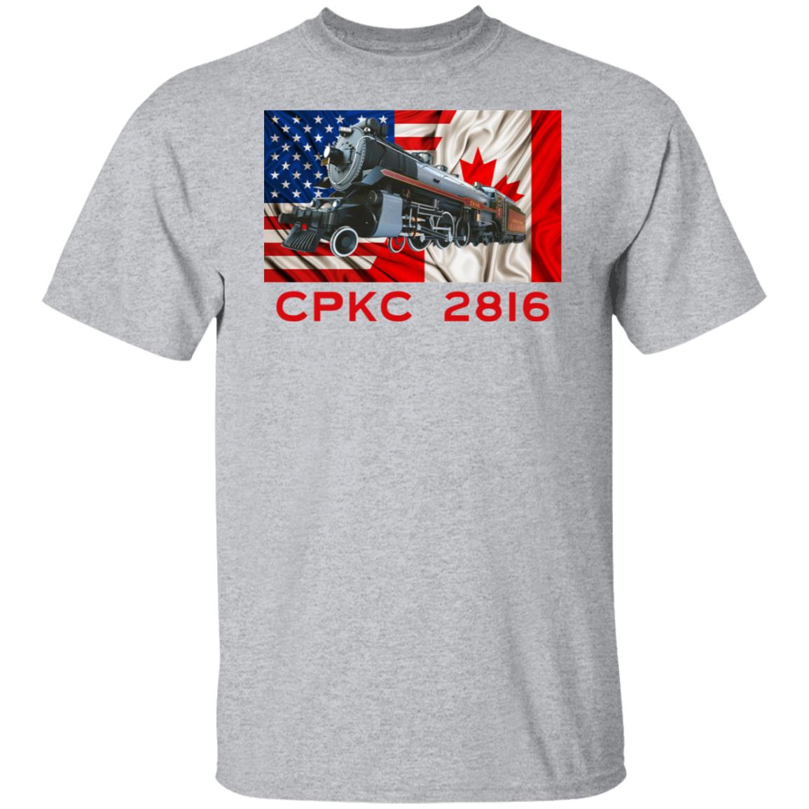 CPKC 2816 USA/Canada Flag Heavyweight Classic  T-Shirt