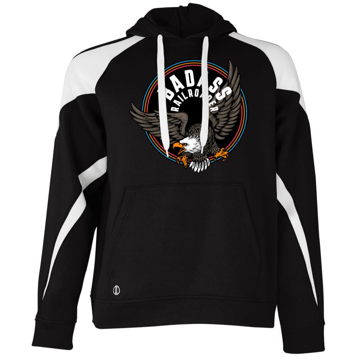 Badass Railroader Athletic Colorblock Fleece Hoodie