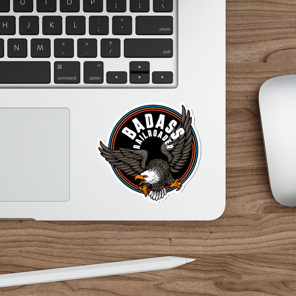 Badass Railroader Die-Cut Stickers - Broken Knuckle Apparel