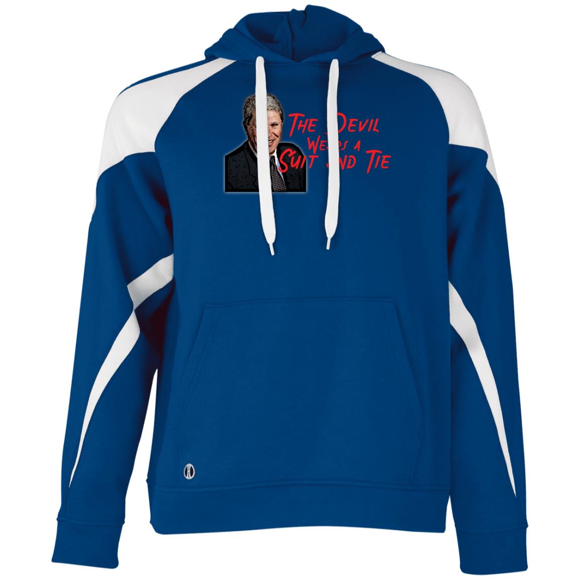 The Devil Wears a Suit and Tie Athletic Colorblock Fleece Hoodie - Broken Knuckle Apparel