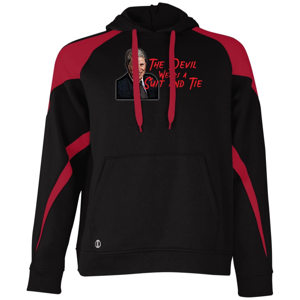 The Devil Wears a Suit and Tie Athletic Colorblock Fleece Hoodie - Broken Knuckle Apparel