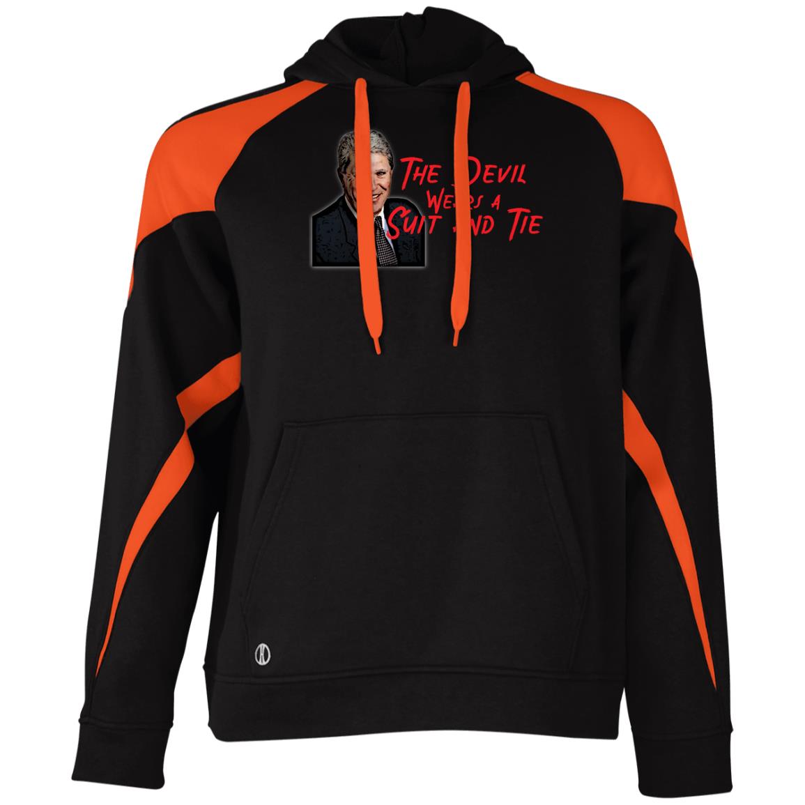 The Devil Wears a Suit and Tie Athletic Colorblock Fleece Hoodie - Broken Knuckle Apparel