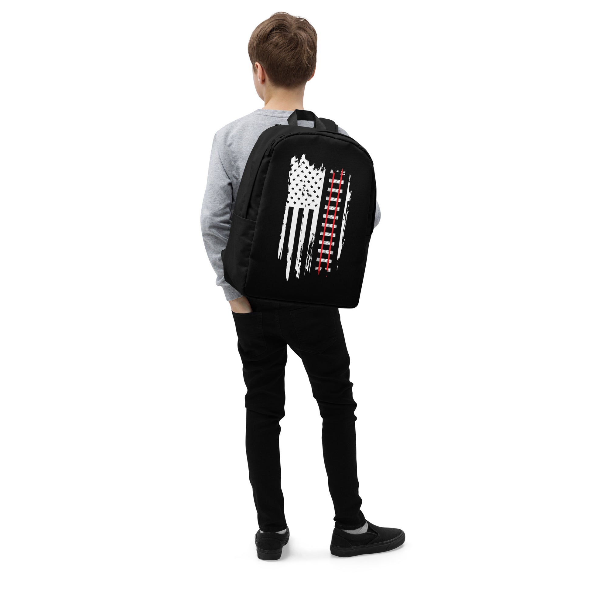 American Flag Train Tracks Minimalist Backpack - Broken Knuckle Apparel