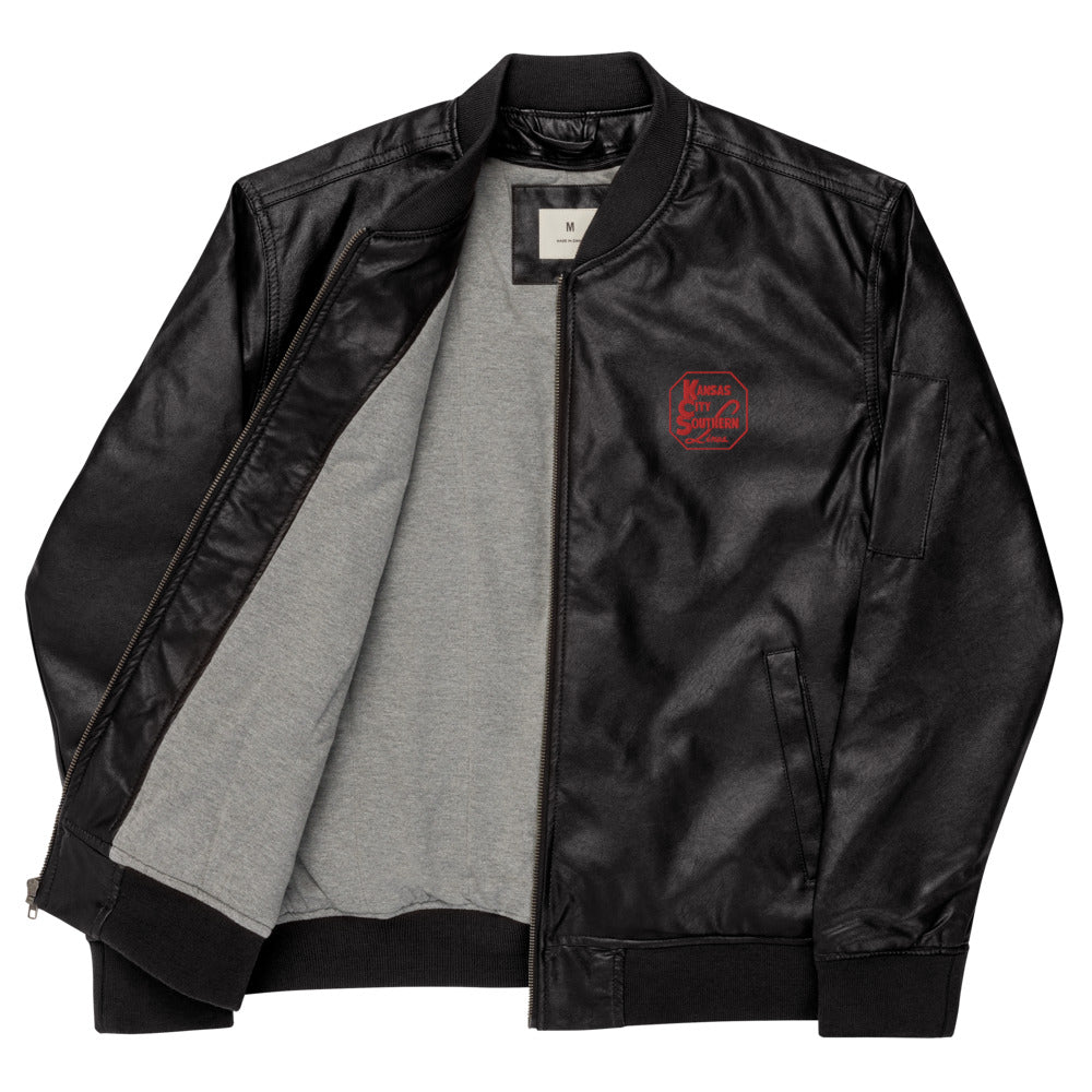 Kansas City Southern Leather Bomber Jacket - Broken Knuckle Apparel