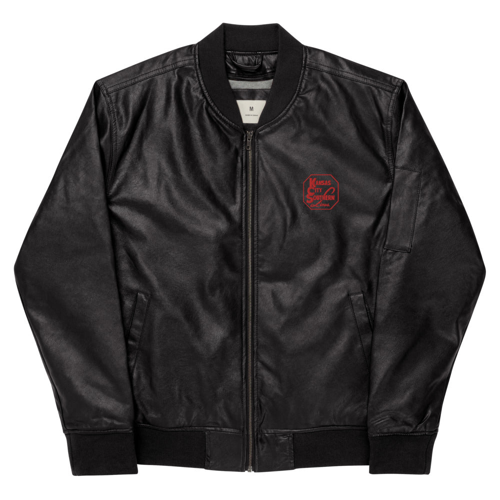 Kansas City Southern Leather Bomber Jacket - Broken Knuckle Apparel