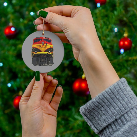 Kansas City Southern [KCS] Locomotive Ceramic Ornament - Broken Knuckle Apparel