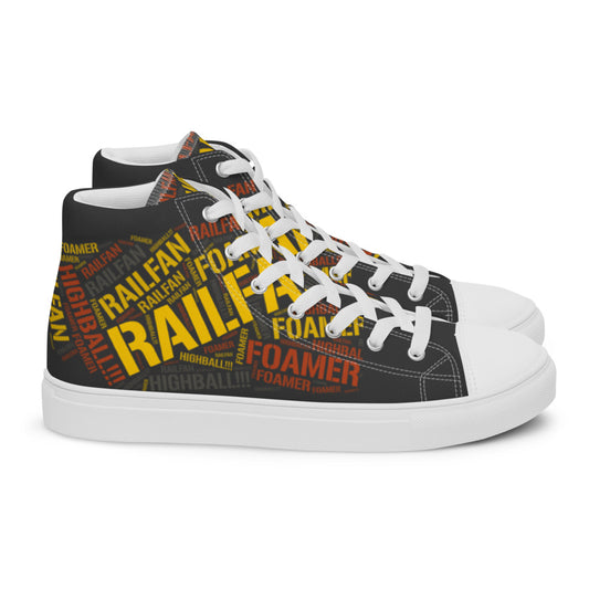 Railfan Men’s high top canvas shoes - Broken Knuckle Apparel